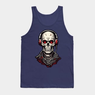 Red Eyes Skull music Tank Top